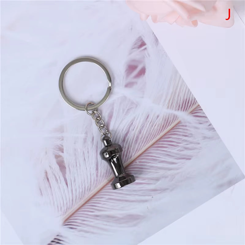 Creative Coffee Keychain Coffee Handle Keyring Portable Coffee Machine Pitcher Keyring Portable Coffeeware Accessories Gift
