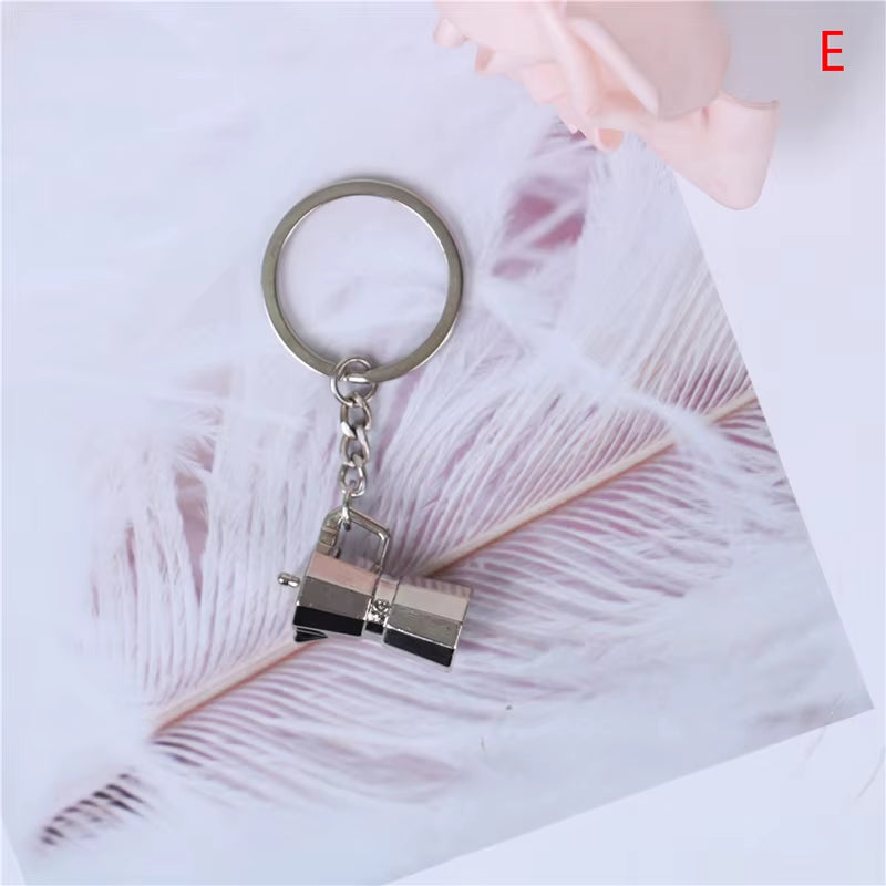 Creative Coffee Keychain Coffee Handle Keyring Portable Coffee Machine Pitcher Keyring Portable Coffeeware Accessories Gift