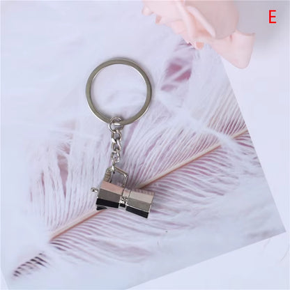 Creative Coffee Keychain Coffee Handle Keyring Portable Coffee Machine Pitcher Keyring Portable Coffeeware Accessories Gift