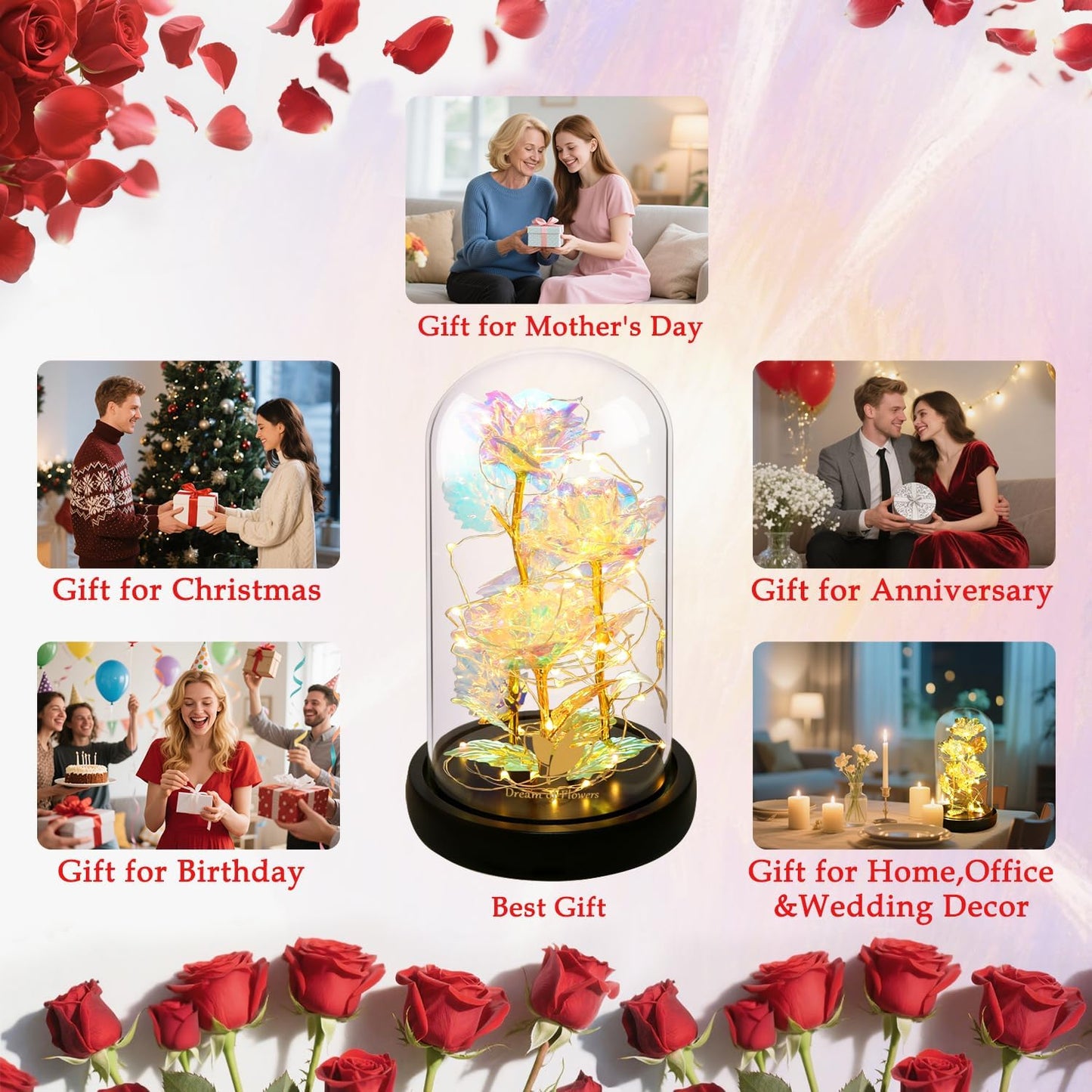 Colorful Galaxy Rose Beauty and the Beast Rose - Unique Christmas Valentine'S Day Thanksgiving Mother'S Day Birthday Gift