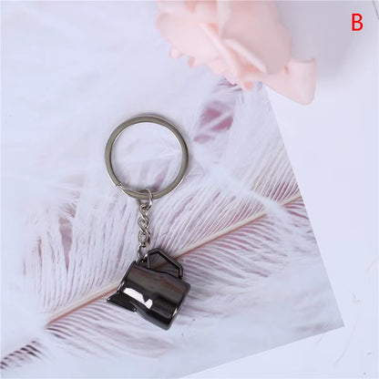 Creative Coffee Keychain Coffee Handle Keyring Portable Coffee Machine Pitcher Keyring Portable Coffeeware Accessories Gift