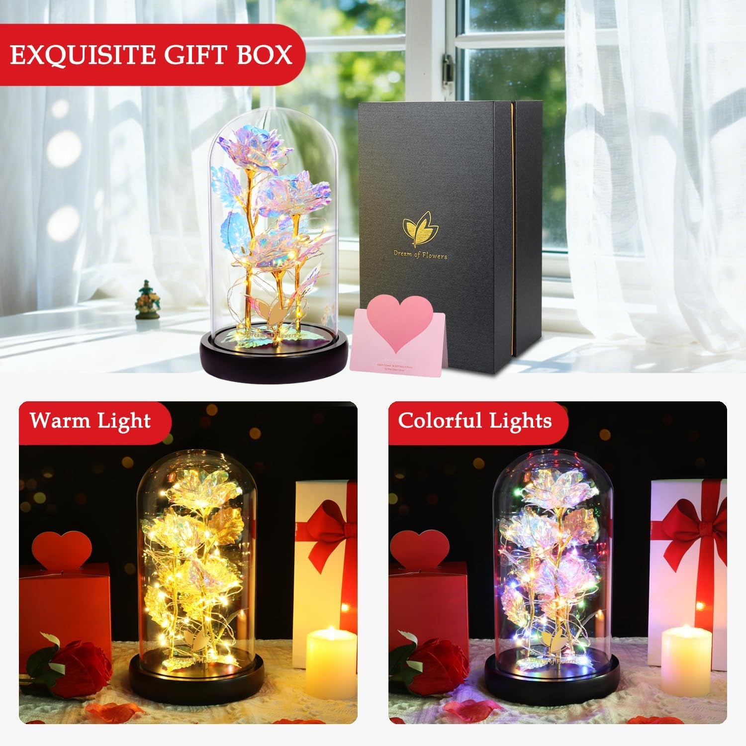 Colorful Galaxy Rose Beauty and the Beast Rose - Unique Christmas Valentine'S Day Thanksgiving Mother'S Day Birthday Gift